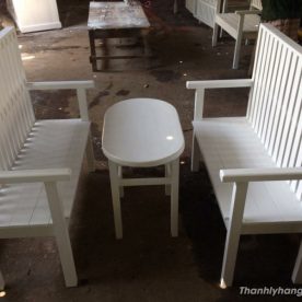 bộ bàn ghế trắng
