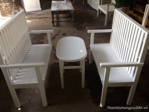 bộ bàn ghế trắng