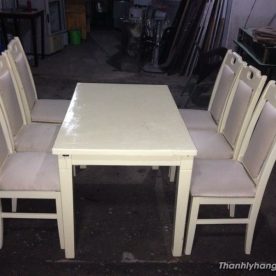 bàn ghế ăn trắng